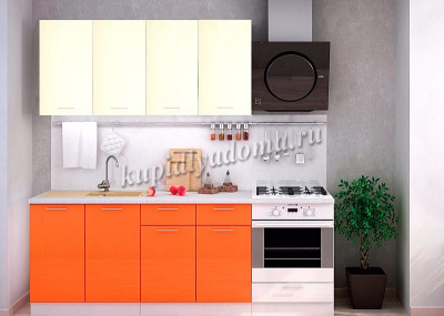 Шкаф верхний ШВУС 600 Кухня Ксения (Оранжевый глянец)