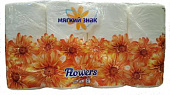 Туалетная бумага Мягкий знак Flowers 8 шт двухслойная (Белая)